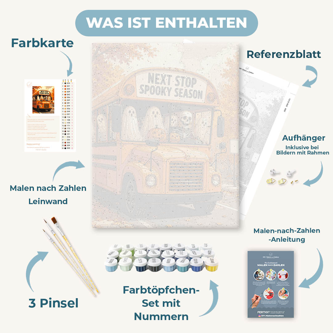 Malen nach Zahlen - Gruselsaison-Bus