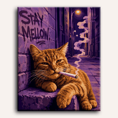 Malen nach Zahlen - Coole Straßenkatze