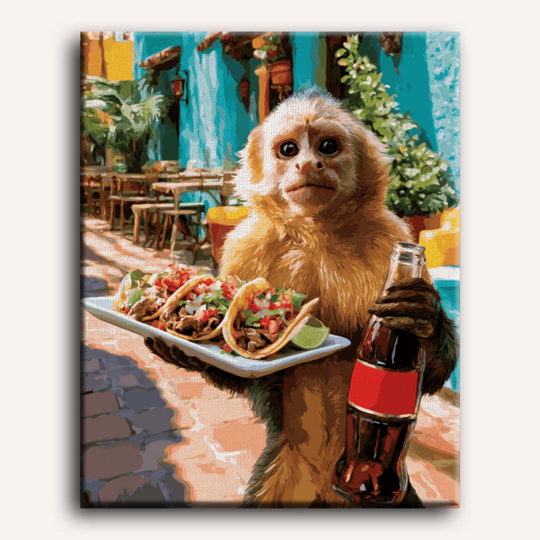 Malen nach Zahlen - Taco-Zeit-Affe