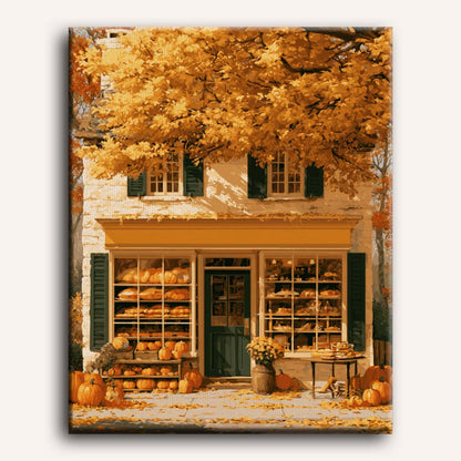 Malen nach Zahlen - Cottage-Bäckerei-Fassade