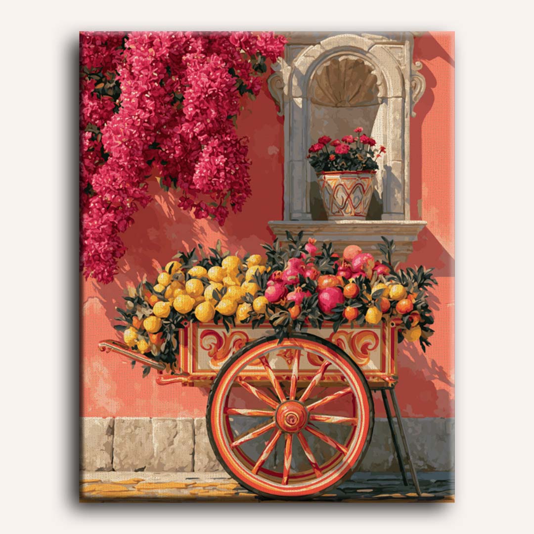 Malen nach Zahlen - Blumenkarren-Ecke