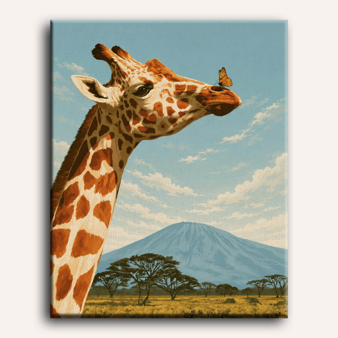 Malen nach Zahlen - Giraffe & Schmetterling