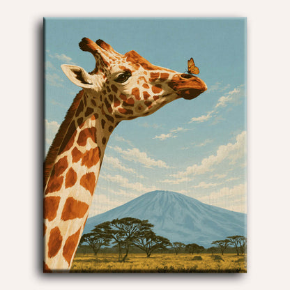 Malen nach Zahlen - Giraffe & Schmetterling