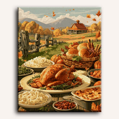 Malen nach Zahlen - Erntedank-Festtafel