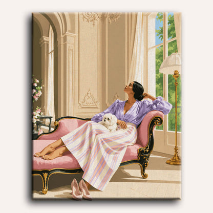 Malen nach Zahlen - Lavendel-Chaiselongue