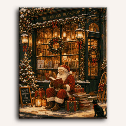 Malen nach Zahlen - Londoner Buchladen-Weihnachtsmann