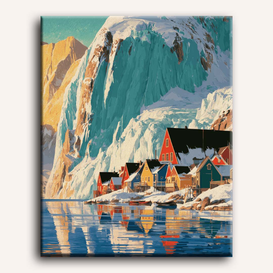 Malen nach Zahlen - Bergdorf-Bucht