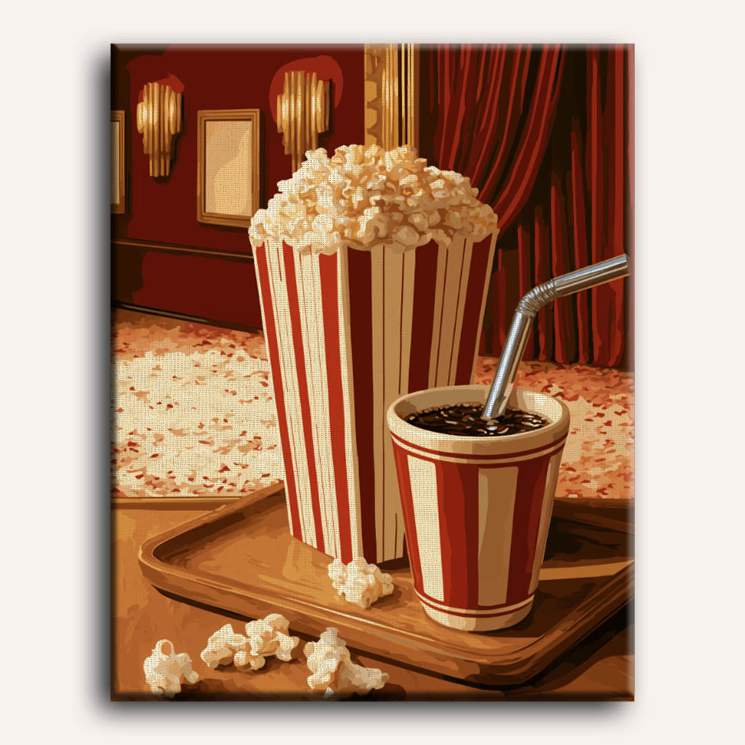Malen nach Zahlen - Filmabend mit Popcorn