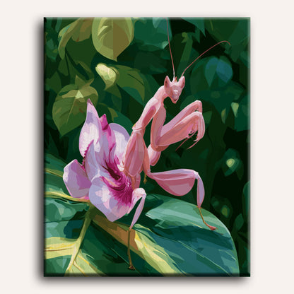 Malen nach Zahlen - Orchideen-Gottesanbeterin