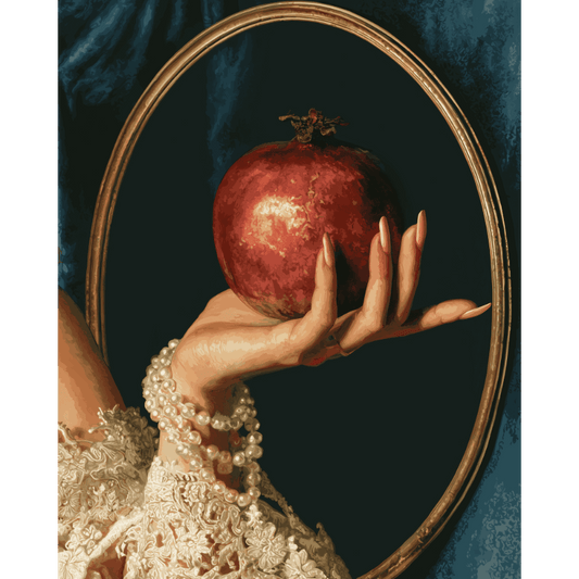 Malen nach Zahlen - Granatapfel in der Hand - Malen nach Zahlen