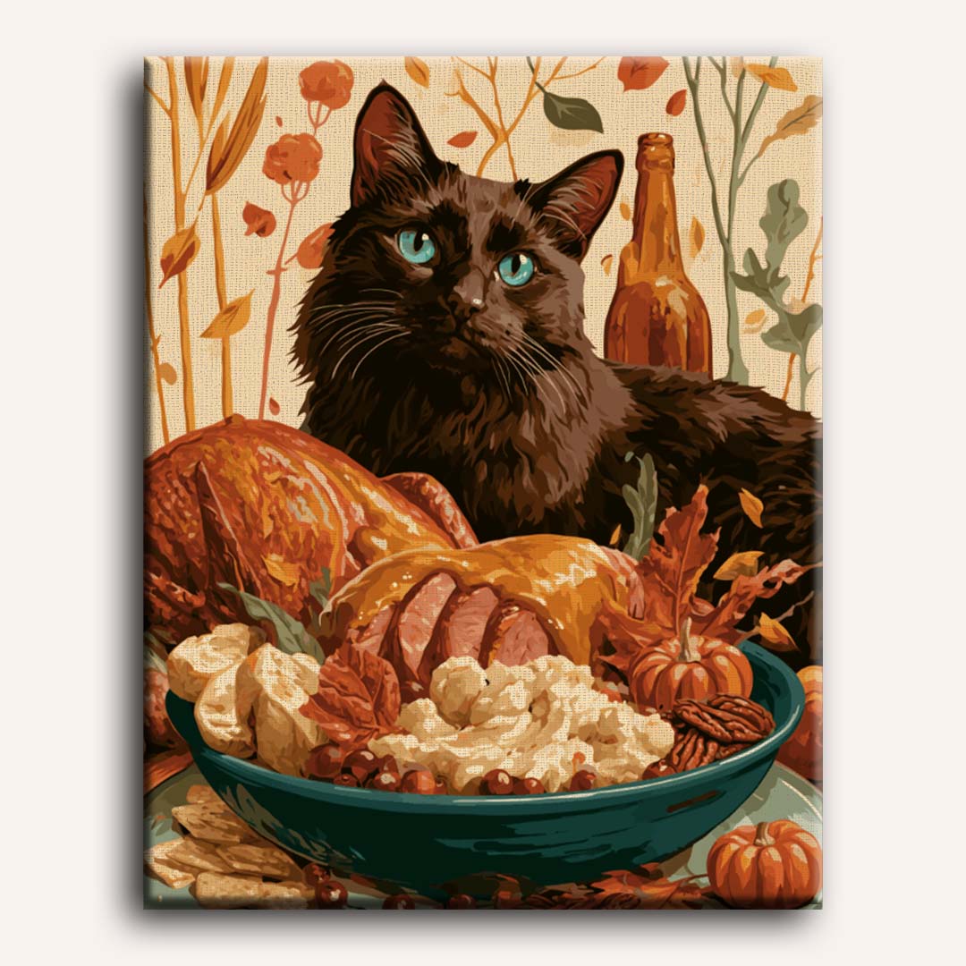 Malen nach Zahlen - Erntedank-Katze