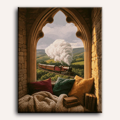 Malen nach Zahlen - Zug durchs Fenster