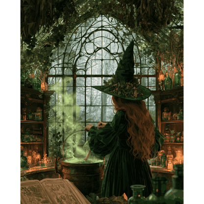 Malen nach Zahlen - Das Glashaus der Hexe - Malen nach Zahlen