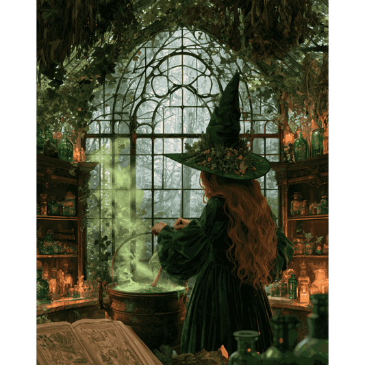 Malen nach Zahlen - Das Glashaus der Hexe - Malen nach Zahlen