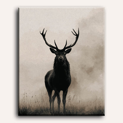 Malen nach Zahlen - Hirsch im Nebel