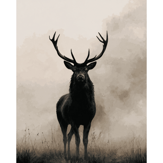 Malen nach Zahlen - Hirsch im Nebel - Malen nach Zahlen