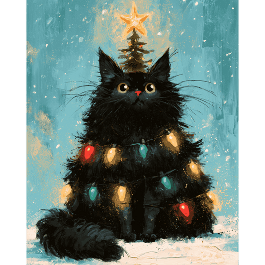 Malen nach Zahlen - Kätzchen-Weihnachtsbaum - Malen nach Zahlen