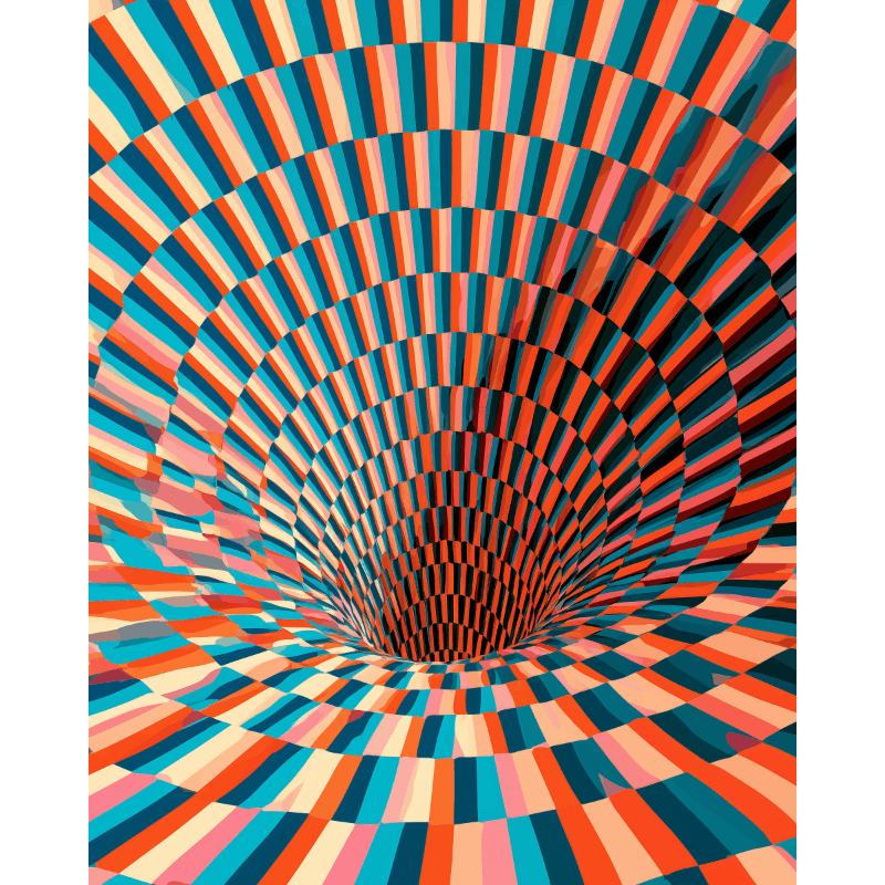 Malen nach Zahlen - Spiral-Trugbild - Malen nach Zahlen