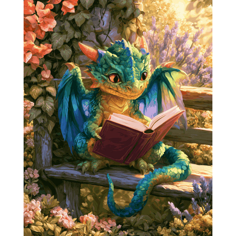 Malen nach Zahlen - Bougainvillea-Drache - Malen nach Zahlen