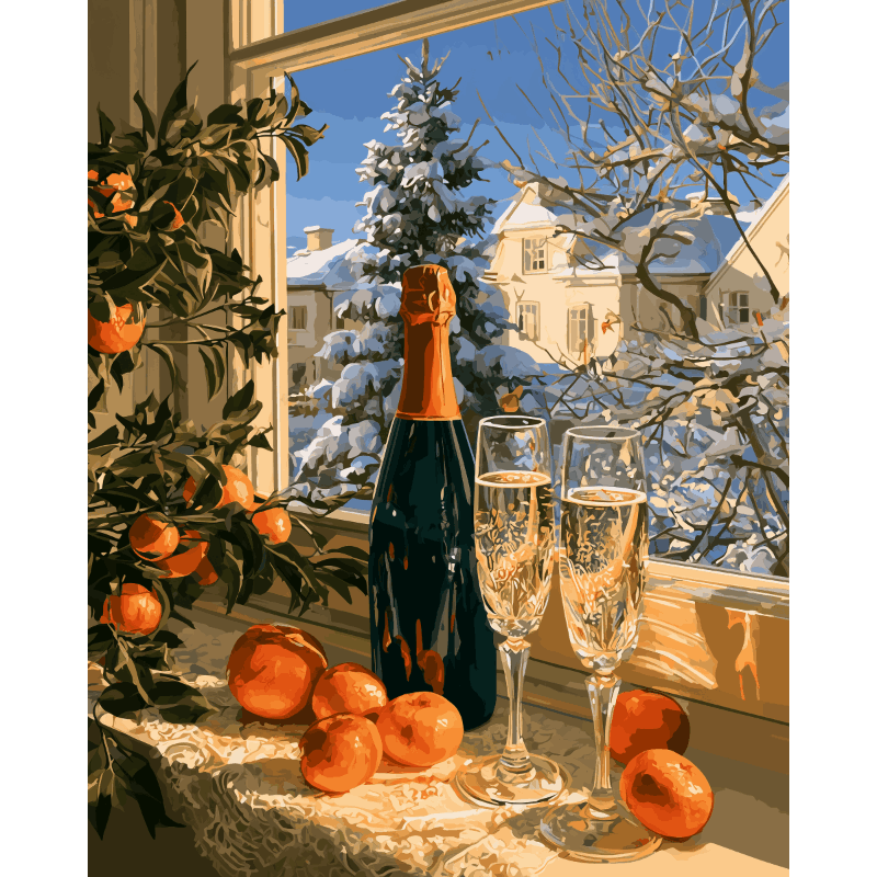 Malen nach Zahlen - Prost auf den Winter - Malen nach Zahlen