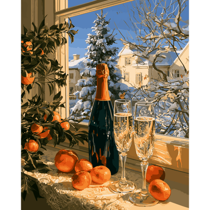 Malen nach Zahlen - Prost auf den Winter - Malen nach Zahlen