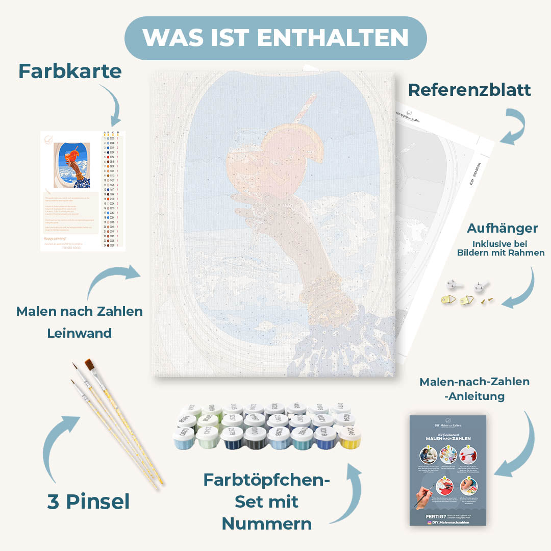 Malen nach Zahlen - Aperol Spritz über den Wolken