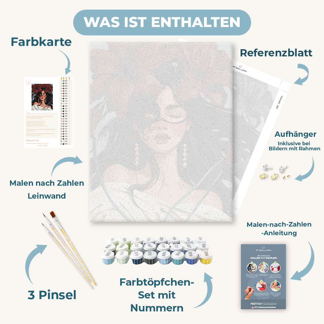 Malen nach Zahlen - Dunkle Blumenfrau