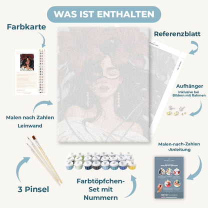 Malen nach Zahlen - Dunkle Blumenfrau