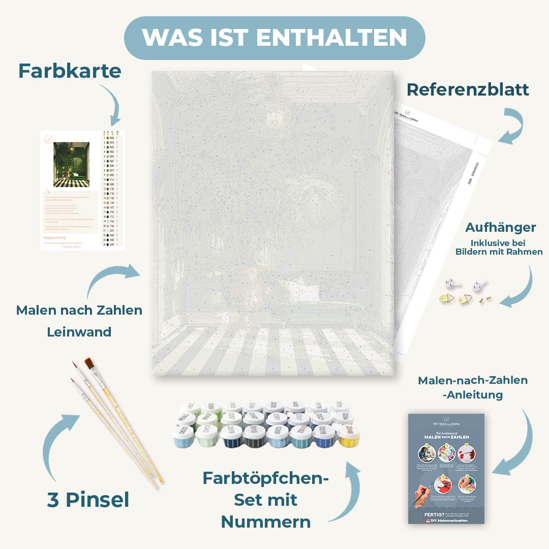 Malen nach Zahlen - Smaragdgrünes Palmenzimmer