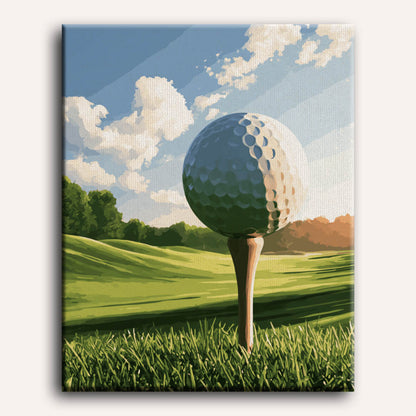 Malen nach Zahlen - Golfball auf dem Grün