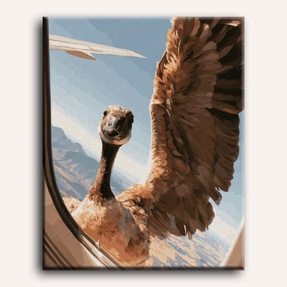 Malen nach Zahlen - Gans neben dem Flugzeug