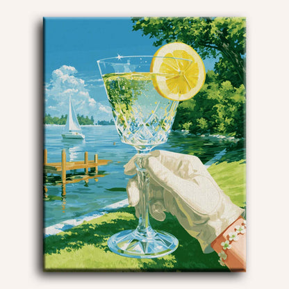 Malen nach Zahlen - Cocktail am See
