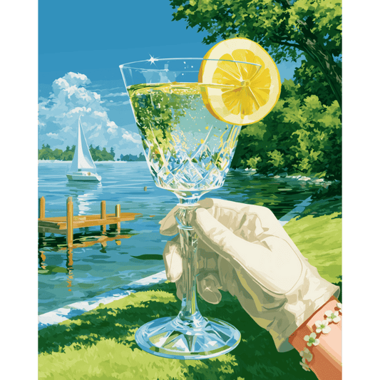 Malen nach Zahlen - Cocktail am See