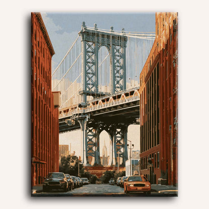 Malen nach Zahlen - Blick auf die Manhattan Bridge