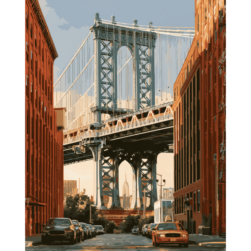 Malen nach Zahlen - Blick auf die Manhattan Bridge