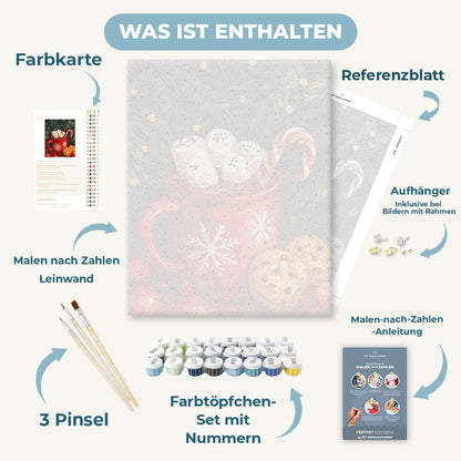 Malen nach Zahlen - Marshmallow-Kakaotasse