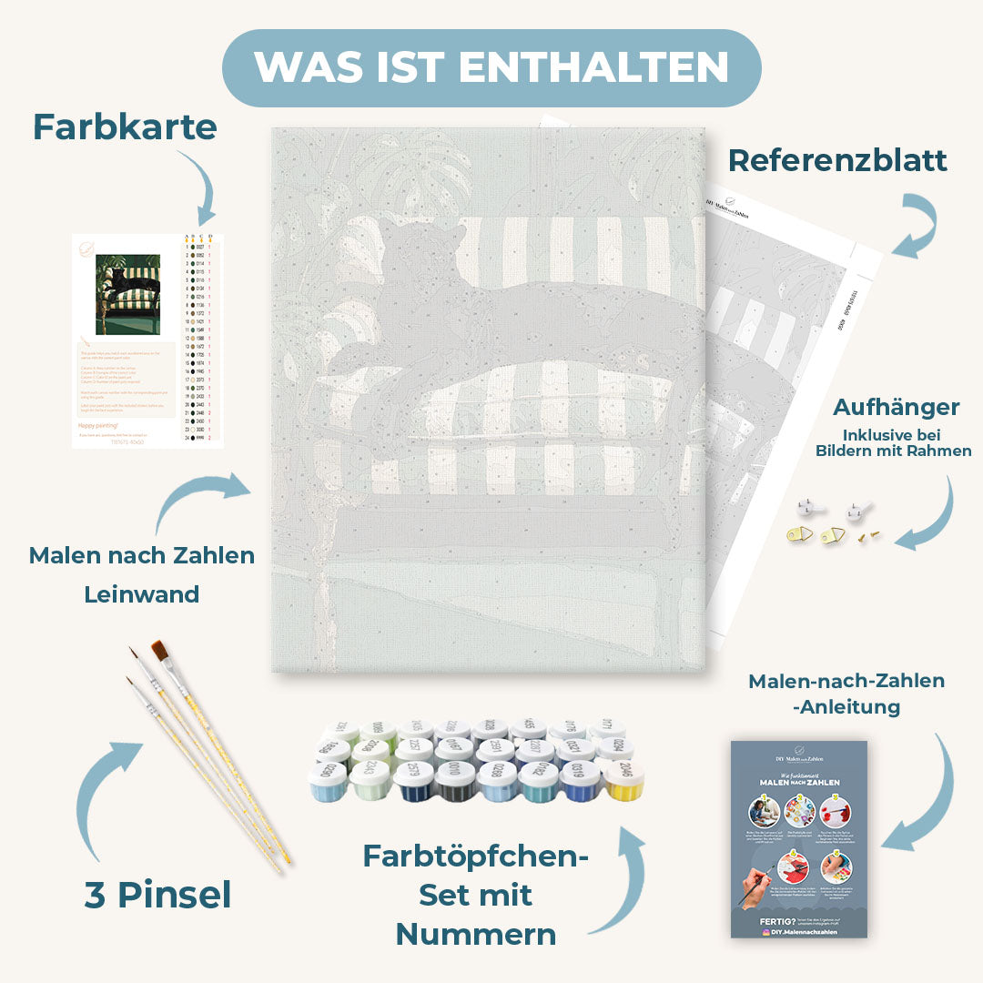 Malen nach Zahlen - Panther auf dem Sofa