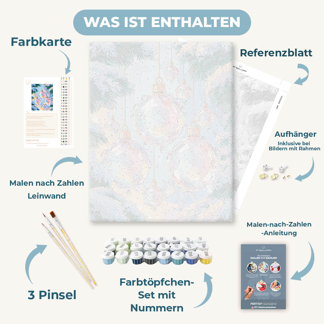 Malen nach Zahlen - Pastell-Kugelzweige