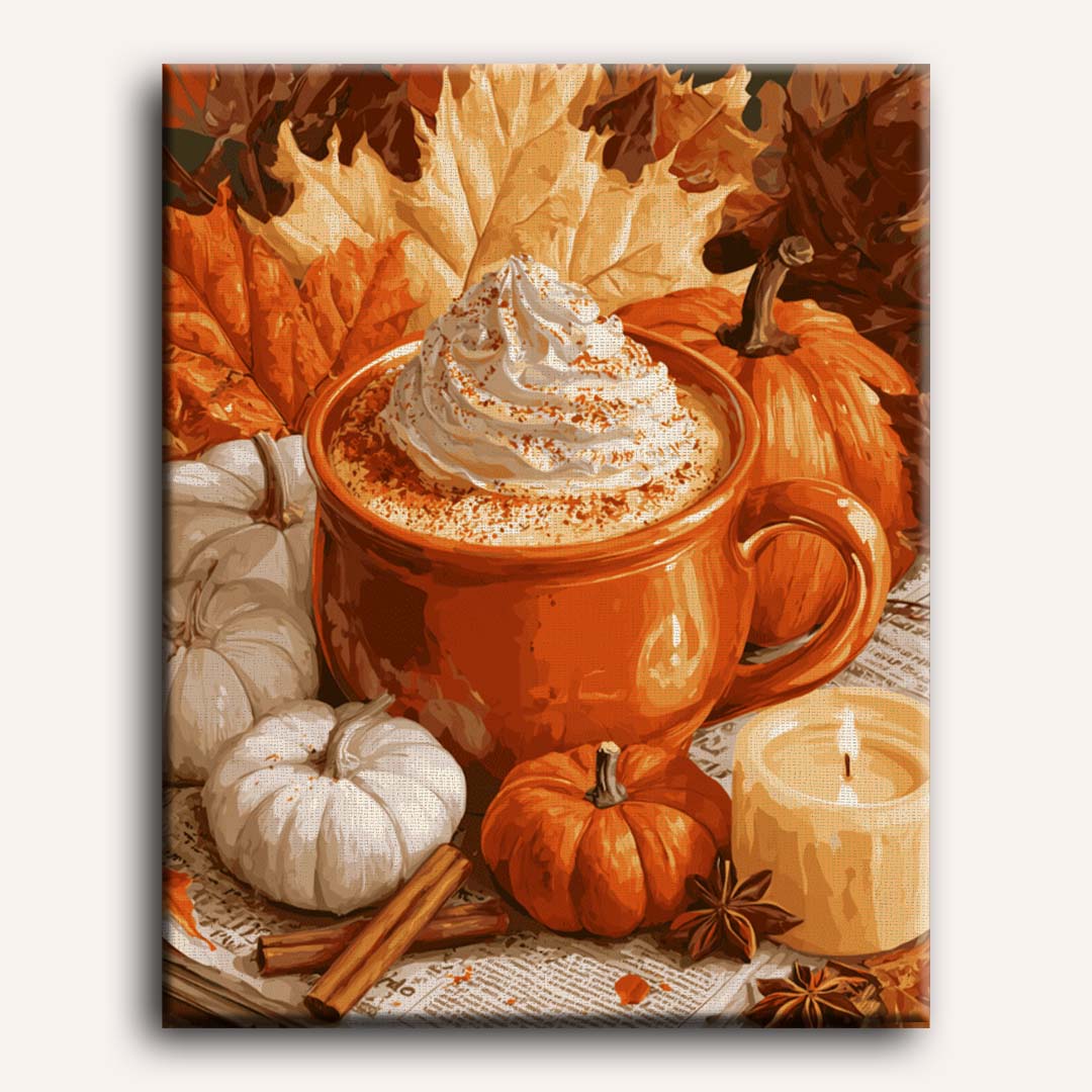 Malen nach Zahlen - Kürbistassen-Latte
