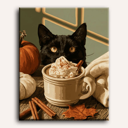 Malen nach Zahlen - Pumpkin-Spice-Katze