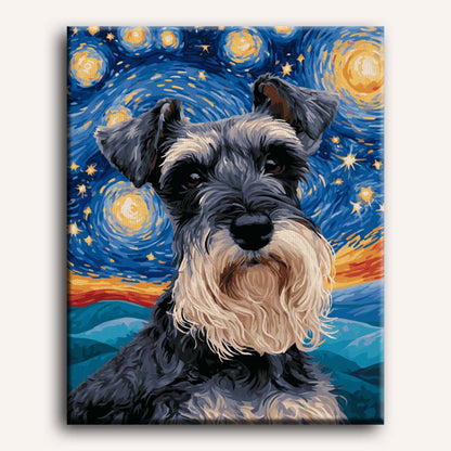 Malen nach Zahlen - Sternennacht-Schnauzer