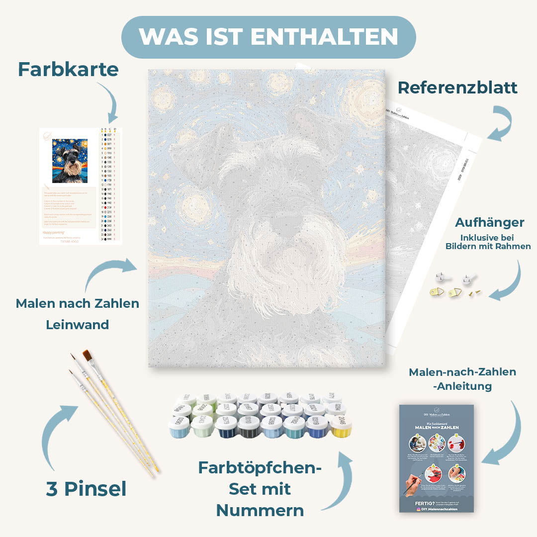 Malen nach Zahlen - Sternennacht-Schnauzer
