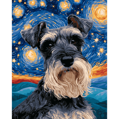 Malen nach Zahlen - Sternennacht-Schnauzer