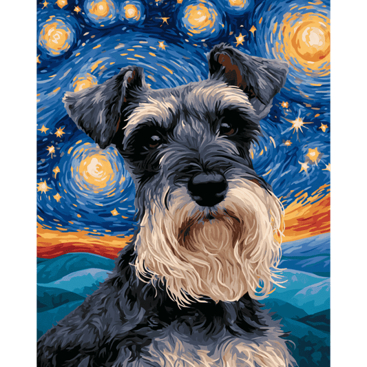 Malen nach Zahlen - Sternennacht-Schnauzer