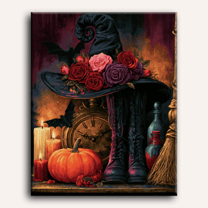 Malen nach Zahlen - Herbstlicher Hexenaltar