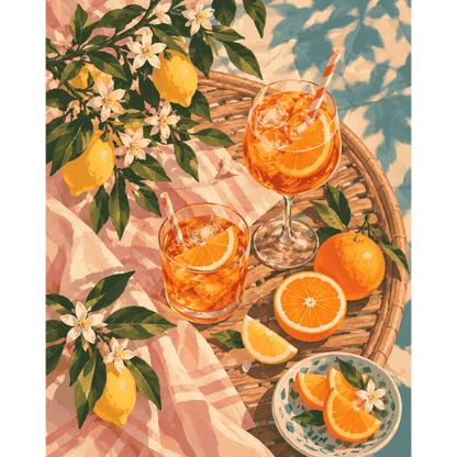 Malen nach Zahlen - Zitrus-Aperitivo