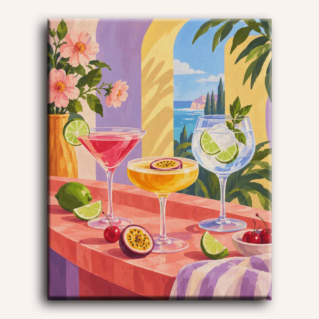 Malen nach Zahlen - Bunte Cocktailstunde