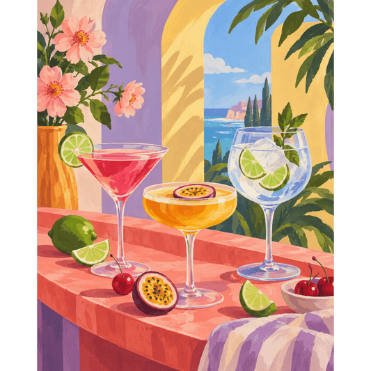 Malen nach Zahlen - Bunte Cocktailstunde