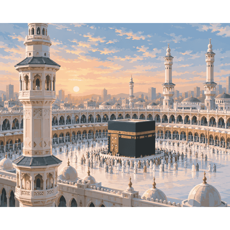 Malen nach Zahlen - Mekka im Morgengrauen