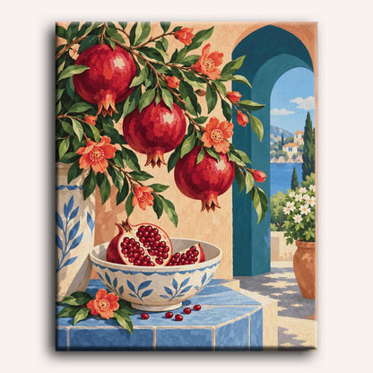 Malen nach Zahlen - Granatapfel-Innenhof